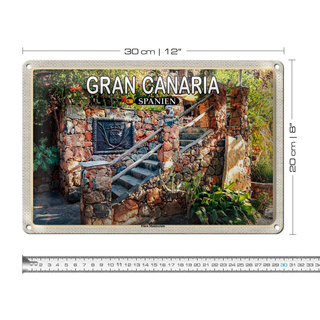 Blechschild Reise 30x20cm Gran Canaria Spanien Finca Montecristo