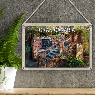Blechschild Reise 30x20cm Gran Canaria Spanien Finca Montecristo