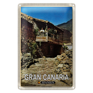 Blechschild Reise 20x30cm Gran Canaria Spanien Las Casas Veneguera