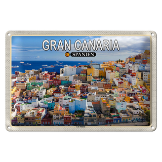 Blechschild Reise 30x20cm Gran Canaria Spanein Las Palmas Stadt