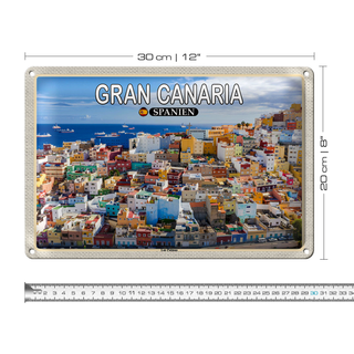 Blechschild Reise 30x20cm Gran Canaria Spanein Las Palmas Stadt