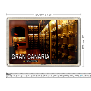 Blechschild Reise 30x20cm Gran Canaria Spanien Museo Canario Museum