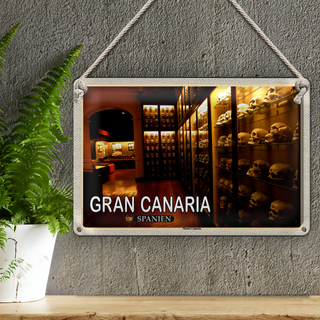 Blechschild Reise 30x20cm Gran Canaria Spanien Museo Canario Museum