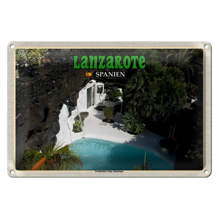 Blechschild Reise 30x20cm Lanzarote Spanien Fundacion César Manrique