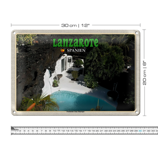 Blechschild Reise 30x20cm Lanzarote Spanien Fundacion César Manrique