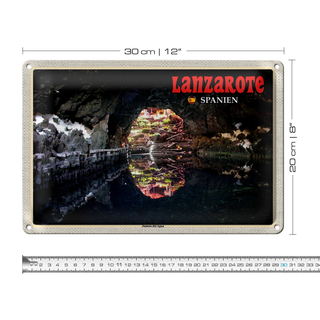 Blechschild Reise 30x20cm Lanzarote Spanien Jameos del Agua