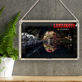 Blechschild Reise 30x20cm Lanzarote Spanien Jameos del Agua