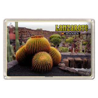 Blechschild Reise 30x20cm Lanzarote Spanien Jardin de Cactus Garten