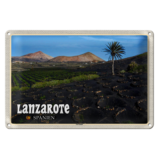 Blechschild Reise 30x20cm Lanzarote Spanien La Geria Dorf