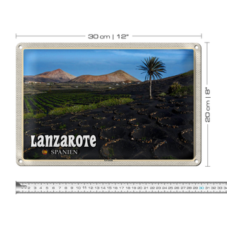 Blechschild Reise 30x20cm Lanzarote Spanien La Geria Dorf
