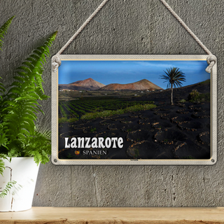 Blechschild Reise 30x20cm Lanzarote Spanien La Geria Dorf