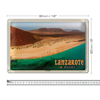 Blechschild Reise 30x20cm Lanzarote Spanien La Graciosa Insel