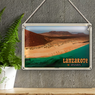 Blechschild Reise 30x20cm Lanzarote Spanien La Graciosa Insel