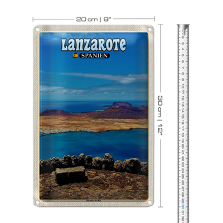 Blechschild Reise 20x30cm Lanzarote Spanien Mirador del Rio