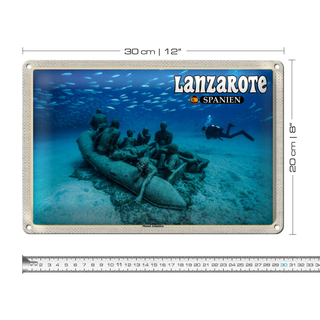 Blechschild Reise 30x20cm Lanzarote Spanien Museo Atlantico Museum