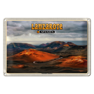 Blechschild Reise 30x20cm Lanzarote Spanien Nationalpark Timanfaya