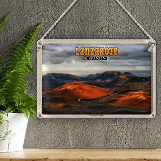 Blechschild Reise 30x20cm Lanzarote Spanien Nationalpark Timanfaya