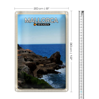Blechschild Reise 20x30cm Mallorca Spanien Cala de Estellences