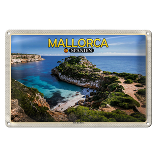 Blechschild Reise 30x20cm Mallorca Spanien Cala des Moro Bucht