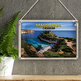 Blechschild Reise 30x20cm Mallorca Spanien Cala des Moro Bucht