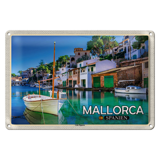 Blechschild Reise 30x20cm Mallorca Spanien Cala Figuera Ort Bucht