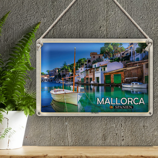 Blechschild Reise 30x20cm Mallorca Spanien Cala Figuera Ort Bucht