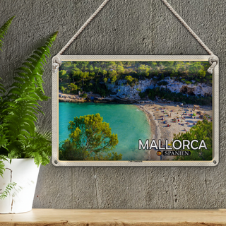 Blechschild Reise 30x20cm Mallorca Spanien Cala Llombards Bucht