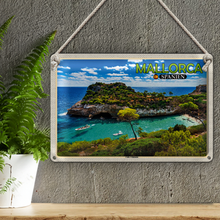 Blechschild Reise 30x20cm Mallorca Spanien Cala s'Almunia Bucht