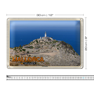 Blechschild Reise 30x20cm Mallorca Spanien Cap Formentor Halbinsel