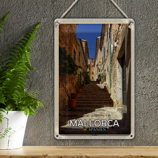 Blechschild Reise 20x30cm Mallorca Spanien Fornalutx Treppen