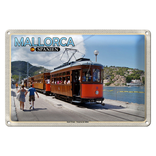 Blechschild Reise 30x20cm Mallorca Spanien Insel-Tram-Tranvia