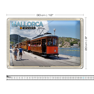 Blechschild Reise 30x20cm Mallorca Spanien Insel-Tram-Tranvia
