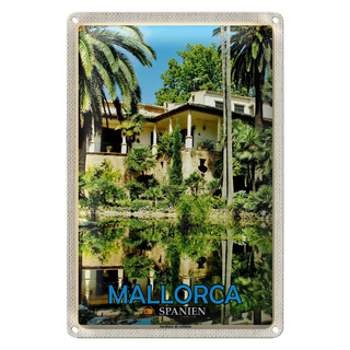 Blechschild Reise 20x30cm Mallorca Spanien Jardines de Alfabia