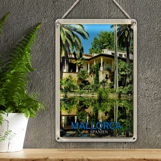 Blechschild Reise 20x30cm Mallorca Spanien Jardines de Alfabia