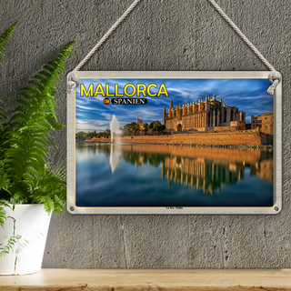 Blechschild Reise 30x20cm Mallorca Spanien La Seu Palma Kathedrale