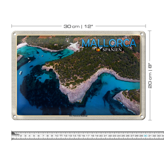 Blechschild Reise 30x20cm Mallorca Spanien Parc Natural de Mondragó