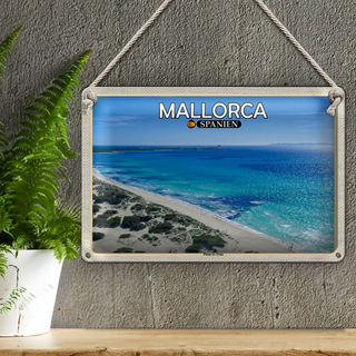 Blechschild Reise 30x20cm Mallorca Spanien Platja Es Trenc Meer