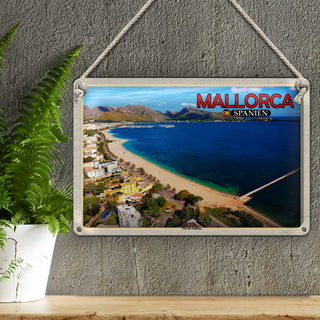 Blechschild Reise 30x20cm Mallorca Spanien Port de Pollenca Meer