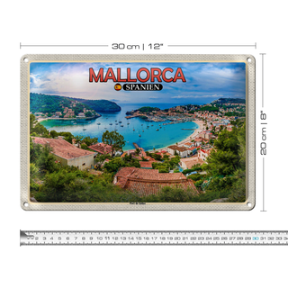 Blechschild Reise 30x20cm Mallorca Spanien Port de Sóller Urlaub