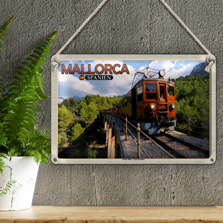 Blechschild Reise 30x20cm Mallorca Spanien Roter Blitz Tren Sóller