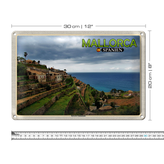 Blechschild Reise 30x20cm Mallorca Spanien Serra de Tramuntana