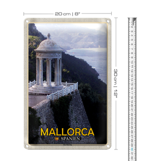 Blechschild Reise 20x30cm Mallorca Spanien Son Marroig Herrenhaus