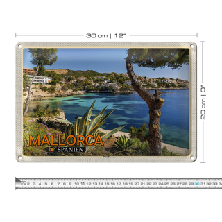 Blechschild Reise 30x20cm Mallorca Spanien Strand Meer Urlaub Stadt