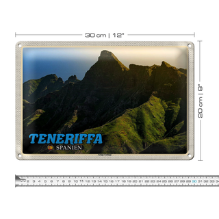 Blechschild Reise 30x20cm Teneriffa Spanien Anaga Gebirge