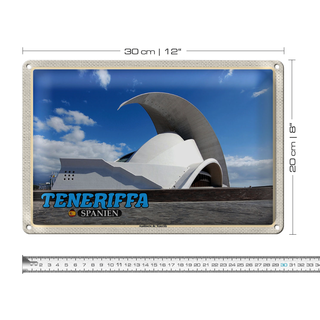 Blechschild Reise 30x20cm Teneriffa Spanien Auditorio de Tenerife