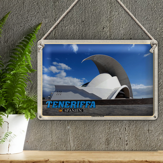 Blechschild Reise 30x20cm Teneriffa Spanien Auditorio de Tenerife
