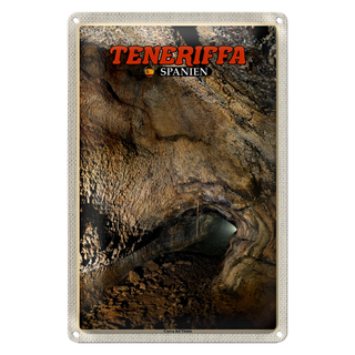 Blechschild Reise 20x30cm Teneriffa Spanien Cueva del Viento Höhle