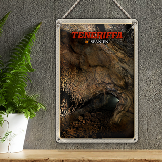 Blechschild Reise 20x30cm Teneriffa Spanien Cueva del Viento Höhle