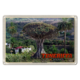 Blechschild Reise 30x20cm Teneriffa Drago Milenario-Tausendjährige