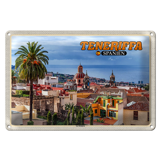 Blechschild Reise 30x20cm Teneriffa Spanien La Orotava Meer Urlaub